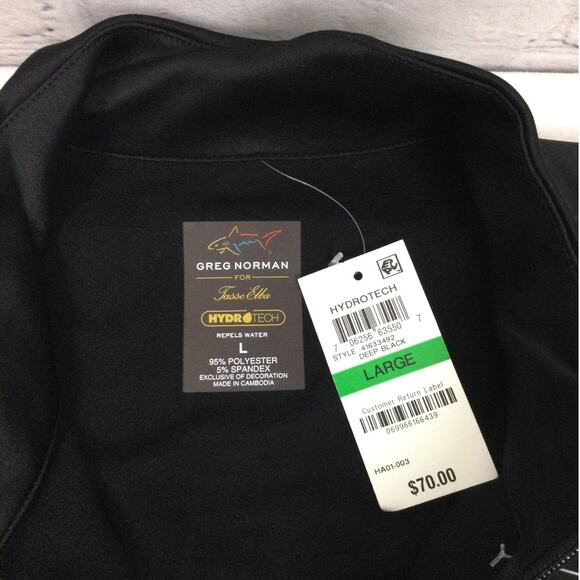 Greg Norman Tasso Elba Performance Hydrotech 1/4 Zip Lightweight Black Vest L - Picture 9 of 9